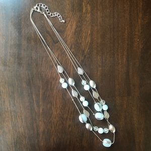 FREE GIFT 💝 Silver and light blue bead necklace